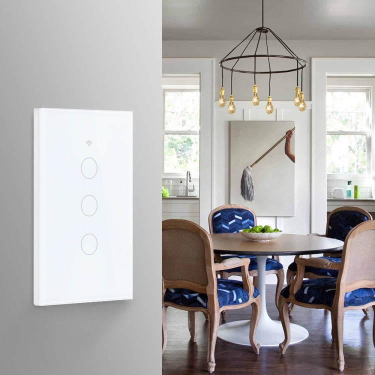 TC120 Wifi Smart Light Switch Glass Screen Touch Panel Voice Control Wireless Wall Switch Work with Alexa Echo / Google Home (Black) - Smart Switch by PMC TechLife | Online Shopping South Africa | PMC TechLife