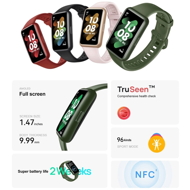 Original HUAWEI Band 7 Standard Edition, 1.47 inch AMOLED Screen Smart Watch, Support Blood Oxygen Monitoring / 14-days Battery Life(Green) - Wearable Devices by Huawei | Online Shopping South Africa | PMC Jewellery | Buy Now Pay Later Mobicred