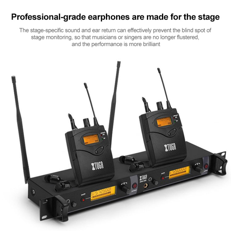 XTUGA IEM1200 Wireless Transmitter 10 Bodypack Stage Singer In-Ear Monitor System(US Plug) - Microphone by XTUGA | Online Shopping South Africa | PMC TechLife
