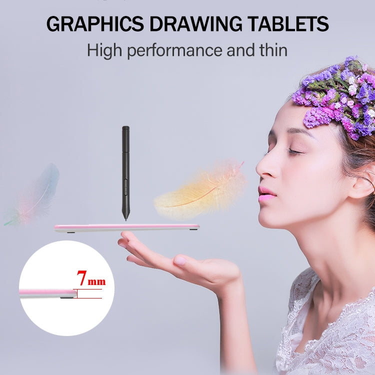10Moons T503 Drawing Tablet Can Be Connected to mobile Phone Tablet with 8192 Passive Pen(Pink) - free shipping - PMC TechLife - Order now!