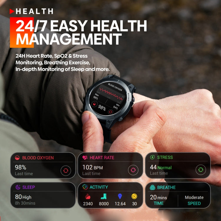 Zeblaze Stratos 3 1.43 inch AMOLED Screen IP68 Waterproof Smart Watch, Support Bluetooth Call / GPS (Orange) - free shipping - PMC TechLife - Order now!