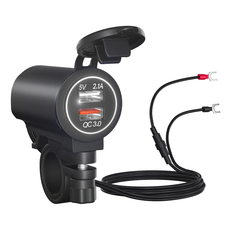 ZH-723F5 Car / Motorcycle QC3.0 Cell Phone Fast Charging Dual USB Car Charger(White Light) - DIY Modified Charger by PMC TechLife | Online Shopping South Africa | PMC TechLife