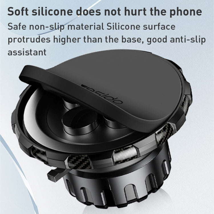Yesido C160 Suction Cup Type Telescopic Rod Magnetic Car Phone Holder (Black) - Universal Car Holders by Yesido | Online Shopping South Africa | PMC TechLife | Buy Now Pay Later Mobicred