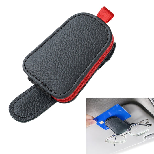 Car Sun Visor Glasses Clip Multi-functional Card Storage Bracket (Black Red) - Sunglasses & Glasses Clips by PMC Jewellery | Online Shopping South Africa | PMC Jewellery