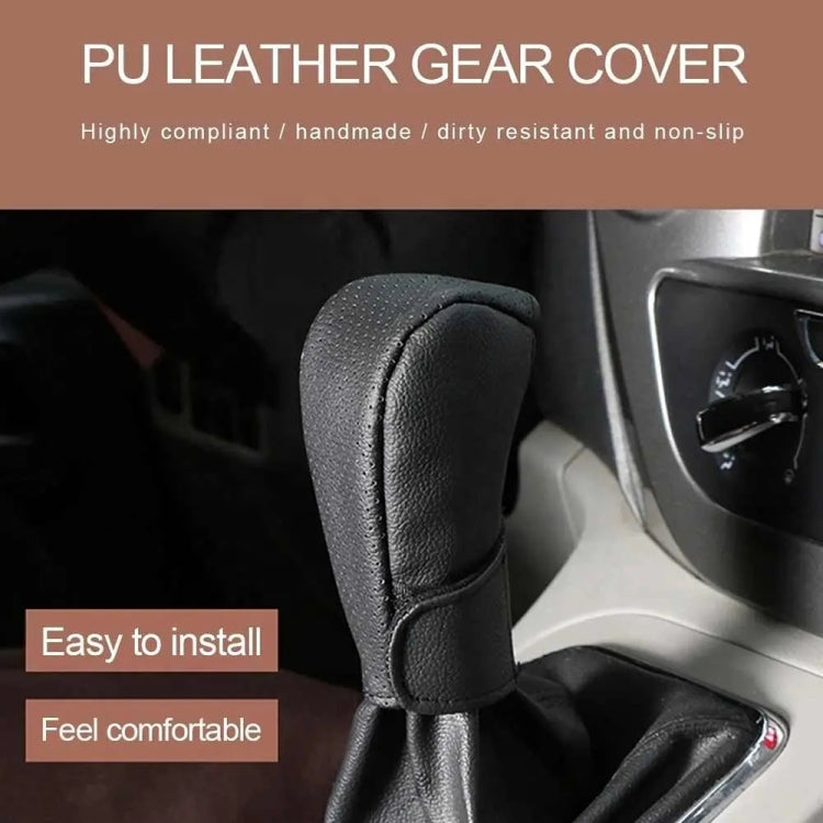 Universal Car PU Leather Gear Shift Knob Protective Cover (Black) - Shift Knob by PMC Jewellery | Online Shopping South Africa | PMC Jewellery | Buy Now Pay Later Mobicred