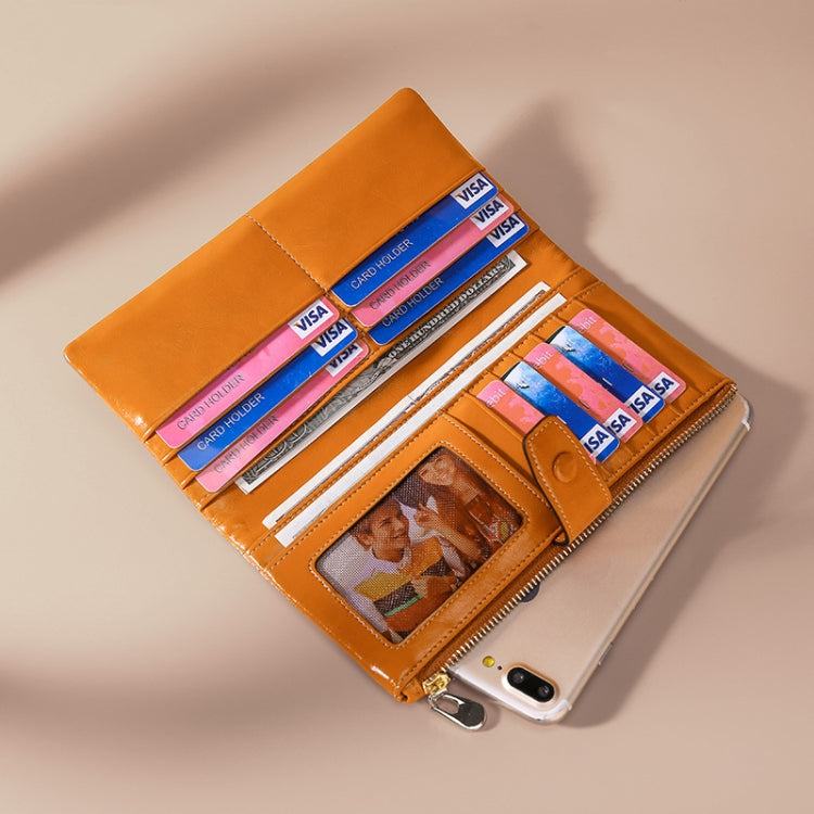 TP-189 Oilskin Leather Multi-functional Zipper RFID Leather Wallet(Rose Red) - Antimagnetic RFID Package by PMC TechLife | Online Shopping South Africa | PMC TechLife | Buy Now Pay Later Mobicred