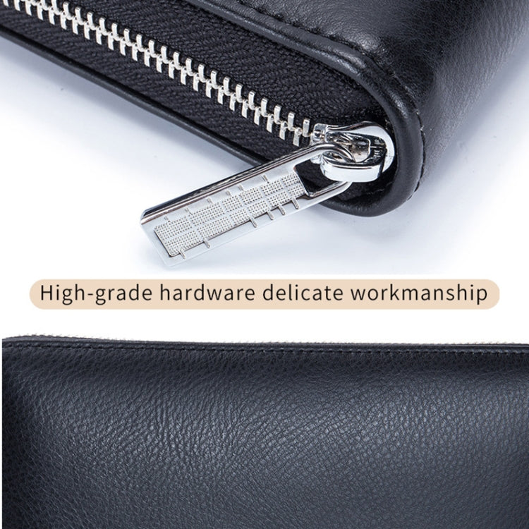Two-Layer Cowhide Leather Organ Card Holder Multiple-Card RFID Anti-Theft Wallet Bag(Wine Red) - free shipping - PMC TechLife - Order now!