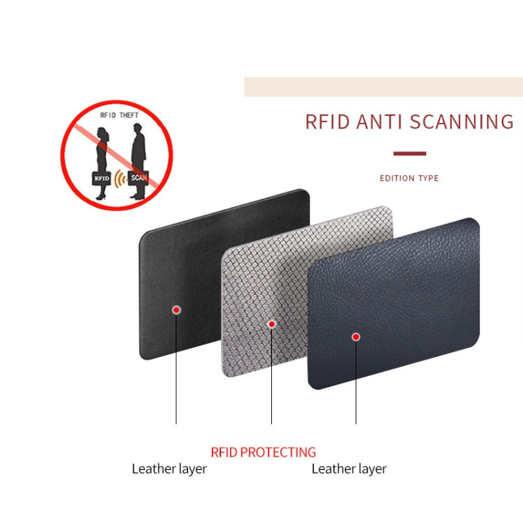 Two-Layer Cowhide Leather Organ Card Holder Multiple-Card RFID Anti-Theft Wallet Bag(Pink) - free shipping - PMC TechLife - Order now!