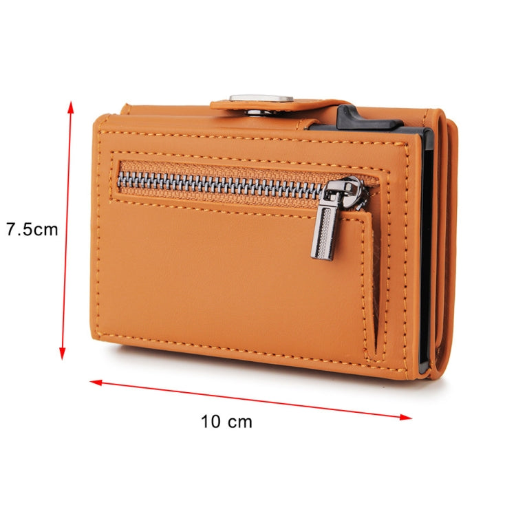 CH0727-1 RFID Carbon Fiber Zipper Multifunctional Card Package(Brown) - Antimagnetic RFID Package by PMC TechLife | Online Shopping South Africa | PMC TechLife | Buy Now Pay Later Mobicred