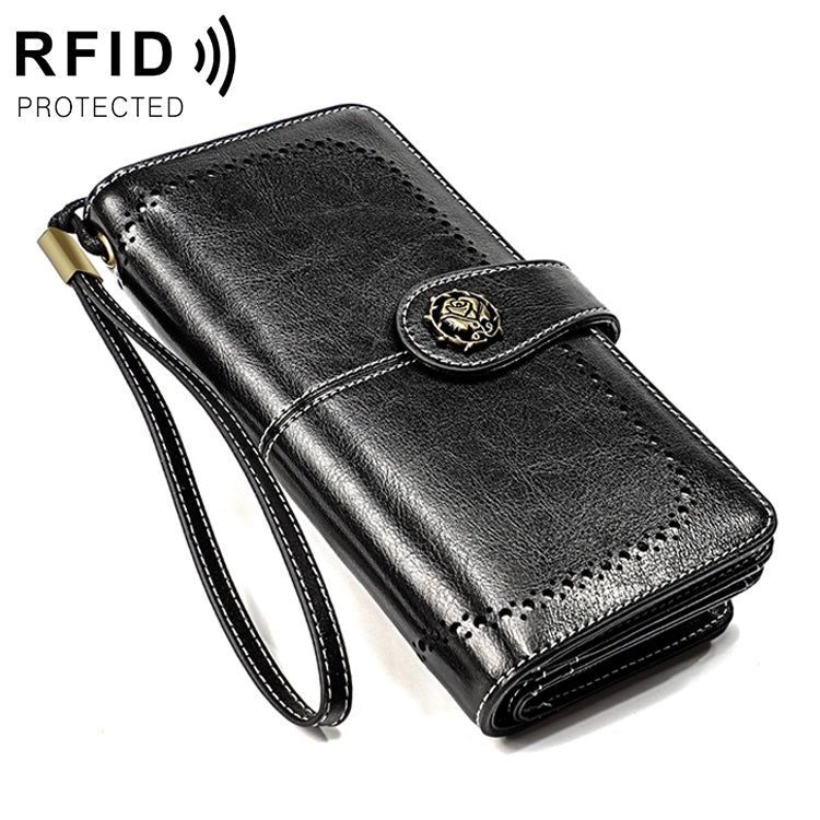 3556 Large Capacity Long Multi-function Anti-magnetic RFID Wallet Clutch for Ladies with Card Slots (Black) - Antimagnetic RFID Package by PMC TechLife | Online Shopping South Africa | PMC TechLife | Buy Now Pay Later Mobicred