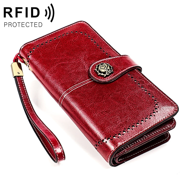 3556 Large Capacity Long Multi-function Anti-magnetic RFID Wallet Clutch for Ladies with Card Slots (Red) - free shipping - PMC TechLife - Order now!