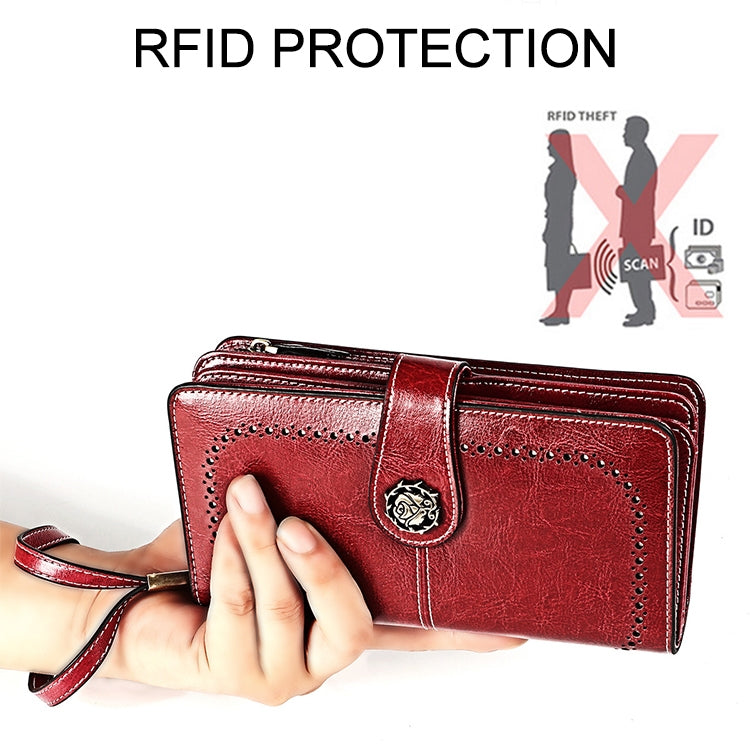 3556 Large Capacity Long Multi-function Anti-magnetic RFID Wallet Clutch for Ladies with Card Slots (Red) - free shipping - PMC TechLife - Order now!