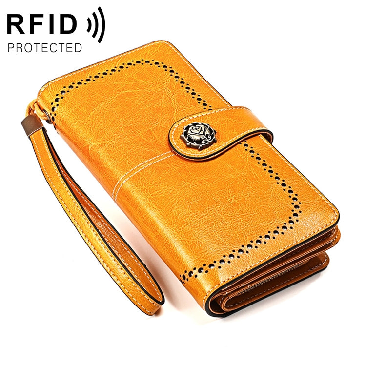 3556 Large Capacity Long Multi-function Anti-magnetic RFID Wallet Clutch for Ladies with Card Slots (Yellow) - free shipping - PMC TechLife - Order now!