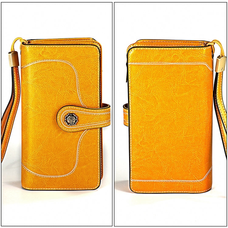 3555 Large Capacity Long Multi-function Anti-magnetic RFID Wallet Clutch for Ladies with Card Slots (Yellow) - Antimagnetic RFID Package by PMC TechLife | Online Shopping South Africa | PMC TechLife | Buy Now Pay Later Mobicred