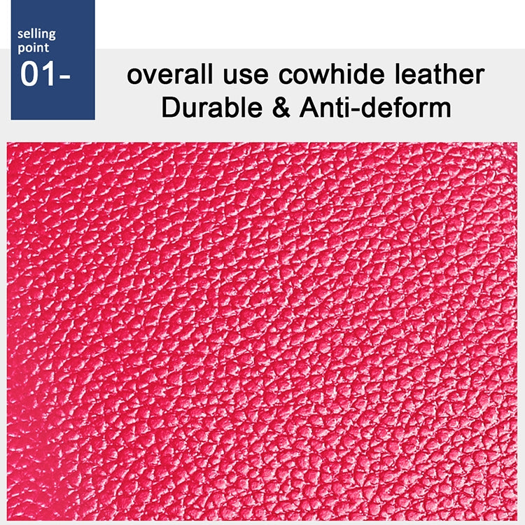 KB196 Top-grain Leather Large Capacity Multi-function 36-Bit Anti-magnetic RFID Organ Card Package Wallet(Rose Red) - Antimagnetic RFID Package by PMC TechLife | Online Shopping South Africa | PMC TechLife | Buy Now Pay Later Mobicred