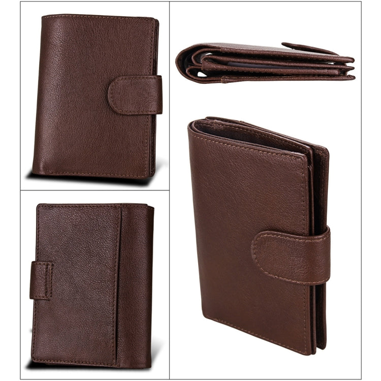 Antimagnet RFID Genuine Leather Wallet / Passport Package / Cowhide Card Slot for man(Coffee) - free shipping - PMC TechLife - Order now!
