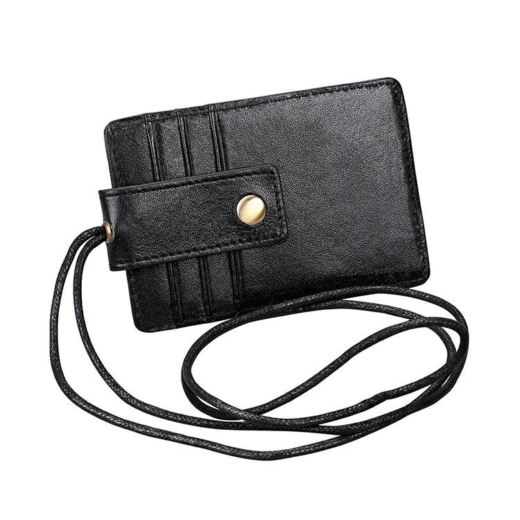 KB153 Antimagnetic RFID Leather Card Holder ID Card Badge with Lanyard(Black) - Antimagnetic RFID Package by PMC TechLife | Online Shopping South Africa | PMC TechLife | Buy Now Pay Later Mobicred