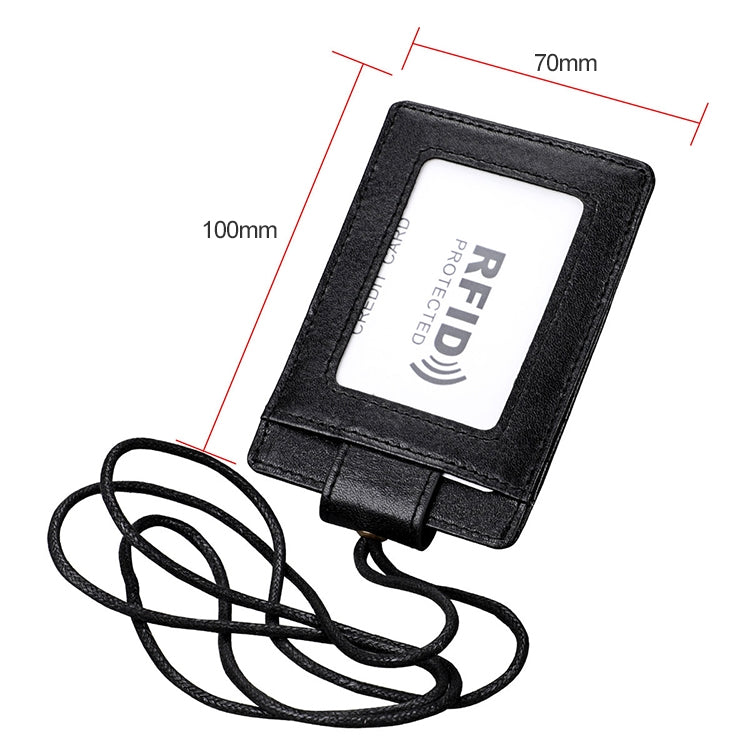 KB153 Antimagnetic RFID Leather Card Holder ID Card Badge with Lanyard(Black) - Antimagnetic RFID Package by PMC TechLife | Online Shopping South Africa | PMC TechLife | Buy Now Pay Later Mobicred
