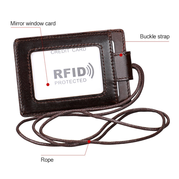 KB153 Antimagnetic RFID Leather Card Holder ID Card Badge with Lanyard(Black) - Antimagnetic RFID Package by PMC TechLife | Online Shopping South Africa | PMC TechLife | Buy Now Pay Later Mobicred