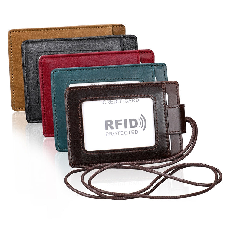 KB153 Antimagnetic RFID Leather Card Holder ID Card Badge with Lanyard(Black) - Antimagnetic RFID Package by PMC TechLife | Online Shopping South Africa | PMC TechLife | Buy Now Pay Later Mobicred
