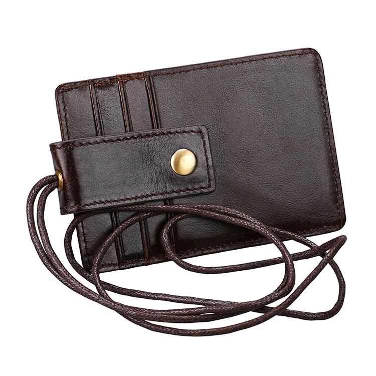 KB153 Antimagnetic RFID Leather Card Holder ID Card Badge with Lanyard(Coffee) - Antimagnetic RFID Package by PMC TechLife | Online Shopping South Africa | PMC TechLife | Buy Now Pay Later Mobicred