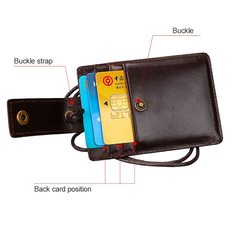 KB153 Antimagnetic RFID Leather Card Holder ID Card Badge with Lanyard(Coffee) - Antimagnetic RFID Package by PMC TechLife | Online Shopping South Africa | PMC TechLife | Buy Now Pay Later Mobicred