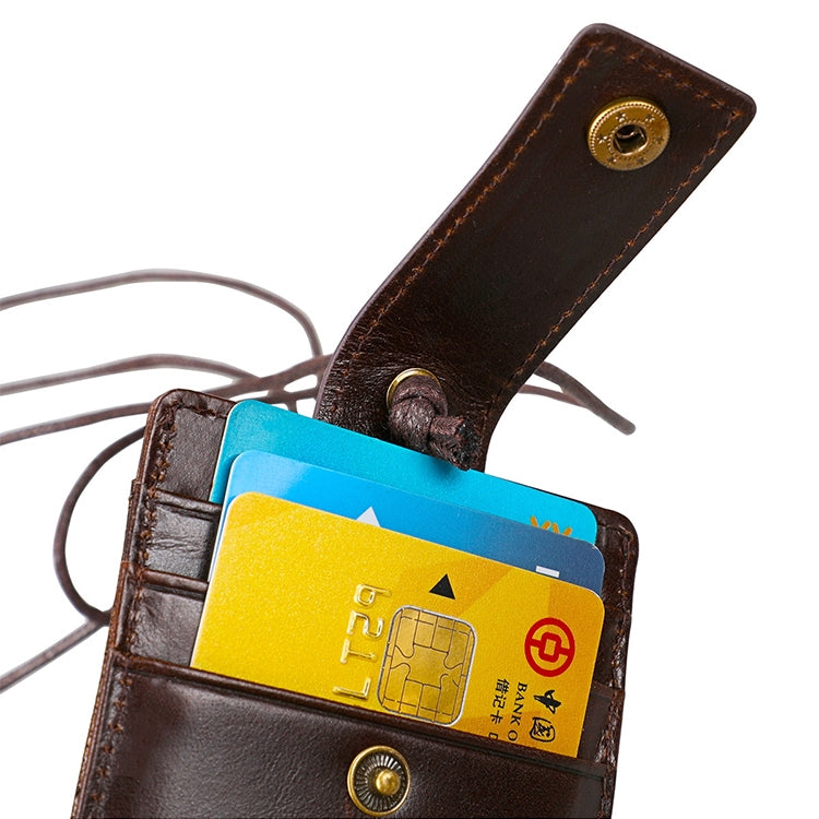 KB153 Antimagnetic RFID Leather Card Holder ID Card Badge with Lanyard(Blue) - free shipping - PMC TechLife - Order now!
