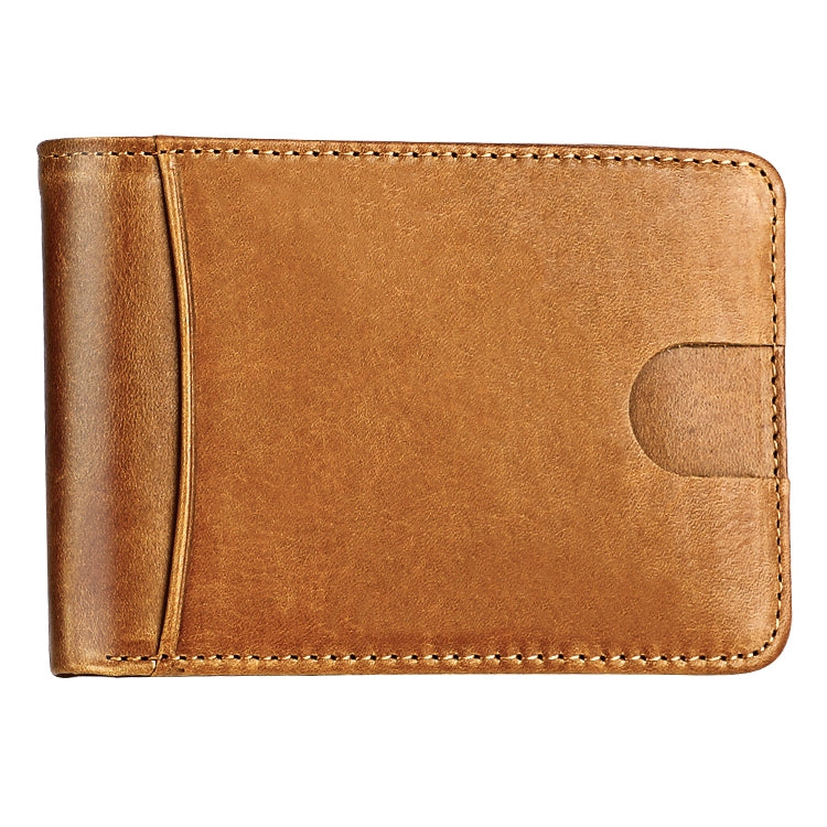 KB186 Antimagnetic RFID Mini Crazy Horse Texture Leather Billfold Card Wallet for Men and Women(Yellowish-brown) - free shipping - PMC TechLife - Order now!