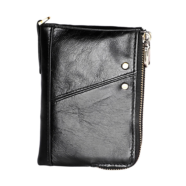 3533 Antimagnetic RFID Top-grain Leather Crazy Horse Texture Men Business Leisure Wallet (Black) - free shipping - PMC TechLife - Order now!
