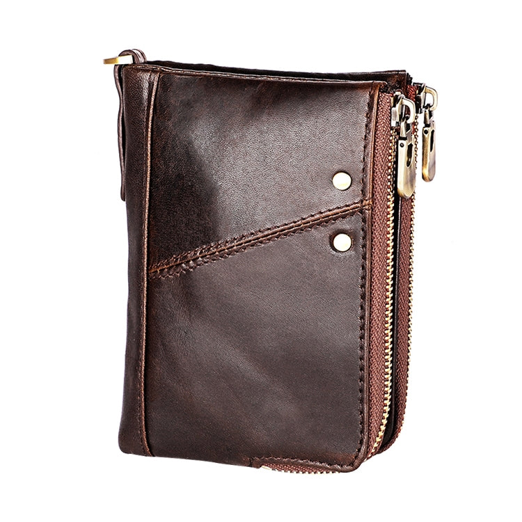 3533 Antimagnetic RFID Top-grain Leather Crazy Horse Texture Men Business Leisure Wallet (Coffee) - Antimagnetic RFID Package by PMC TechLife | Online Shopping South Africa | PMC TechLife | Buy Now Pay Later Mobicred