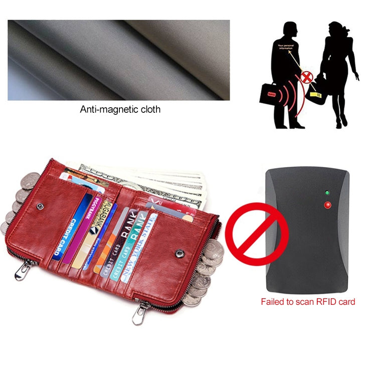 3533 Antimagnetic RFID Top-grain Leather Crazy Horse Texture Men Business Leisure Wallet (Coffee) - Antimagnetic RFID Package by PMC TechLife | Online Shopping South Africa | PMC TechLife | Buy Now Pay Later Mobicred