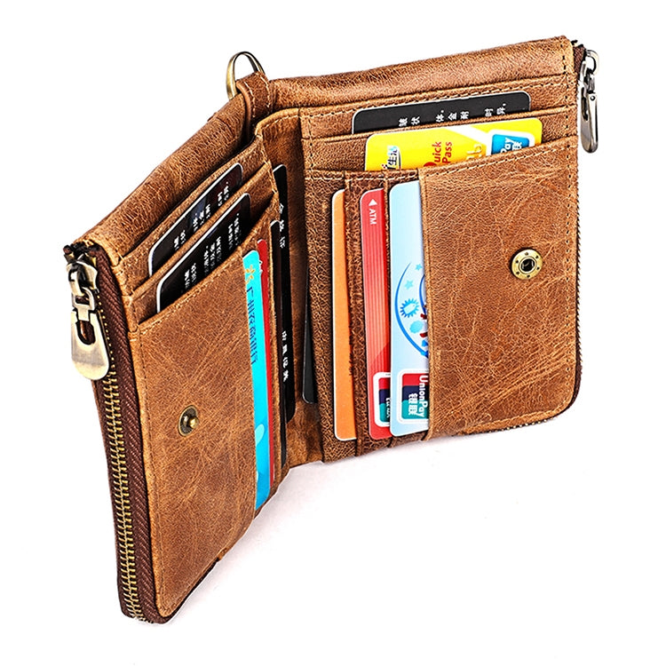 3533 Antimagnetic RFID Top-grain Leather Crazy Horse Texture Men Business Leisure Wallet (Red) - Antimagnetic RFID Package by PMC TechLife | Online Shopping South Africa | PMC TechLife | Buy Now Pay Later Mobicred