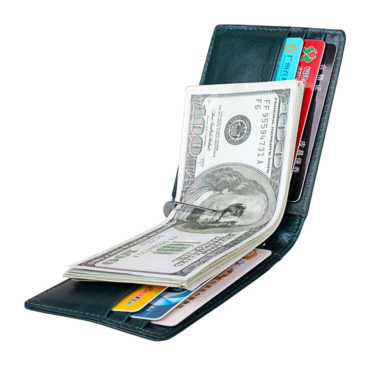 9037 Antimagnetic RFID Crazy Horse Texture Leather Wallet Billfold for Men and Women(Blue) - free shipping - PMC TechLife - Order now!