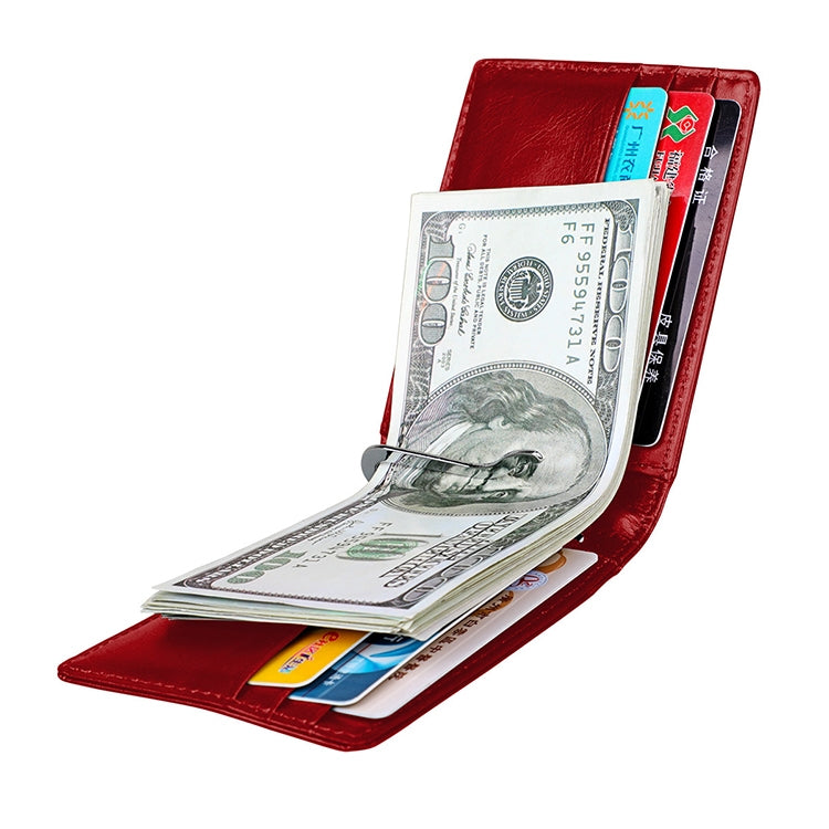 9037 Antimagnetic RFID Crazy Horse Texture Leather Wallet Billfold for Men and Women(Red) - free shipping - PMC TechLife - Order now!