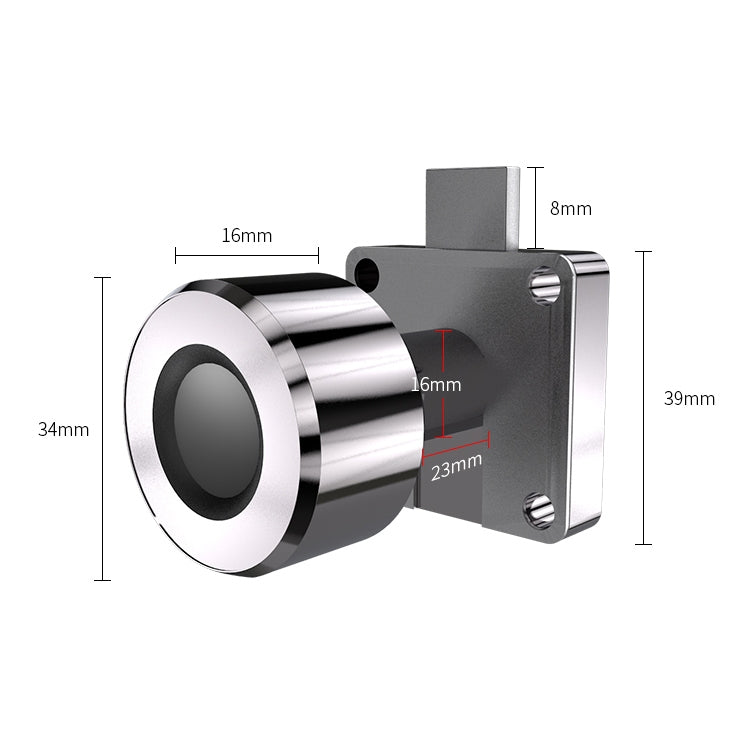 T21FB Micro USB Charging Zinc Alloy Smart Fingerprint + Bluetooth Single Open Drawer Lock File Cabinet Lock - free shipping - PMC TechLife - Order now!