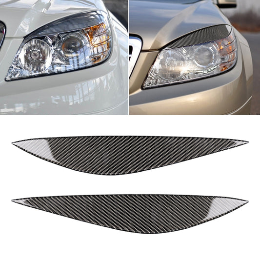 Car Carbon Fiber Light Eyebrow for Mercedes-Benz W204 Pre-Facelift 2008-2011 - Lamp Decoration by PMC Jewellery | Online Shopping South Africa | PMC Jewellery