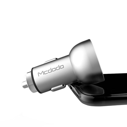 Mcdodo CC-3871 2-Ports USB LED Smart Digital Display Car Charger, For iPhone, iPad, Samsung, HTC, Sony, LG, Huawei, Lenovo, and other Smartphones or Tablet(Silver) - Car Charger by Mcdodo | Online Shopping South Africa | PMC Jewellery