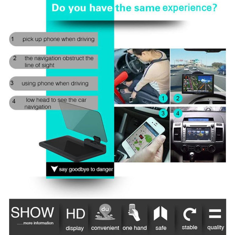 H6 Multi-function Car Smartphone Navigation Head Up Display Holder for 6 Inch Smartphone - Car Holders by PMC TechLife | Online Shopping South Africa | PMC TechLife