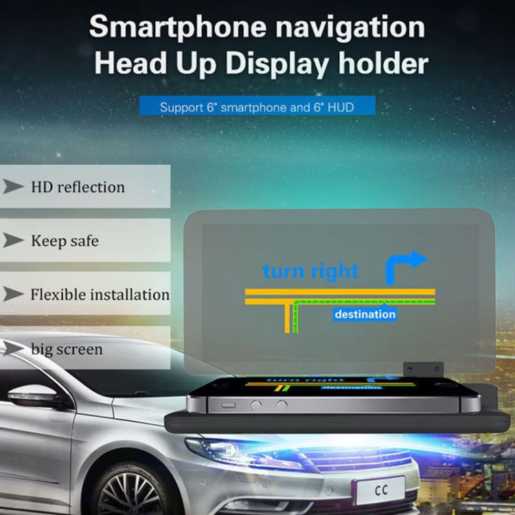 H6 Multi-function Car Smartphone Navigation Head Up Display Holder for 6 Inch Smartphone - Car Holders by PMC TechLife | Online Shopping South Africa | PMC TechLife