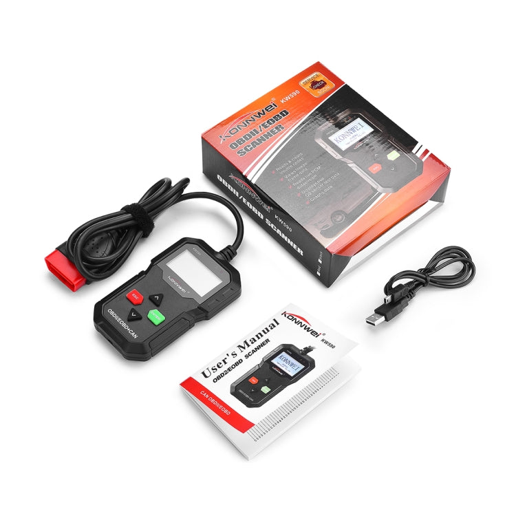 KONNWEI KW590 Mini OBDII Car Auto Diagnostic Scan Tools Auto Scan Adapter Scan Tool (Can Only Detect 12V Gasoline Car)(Black) - Code Readers & Scan Tools by KONNWEI | Online Shopping South Africa | PMC Jewellery | Buy Now Pay Later Mobicred