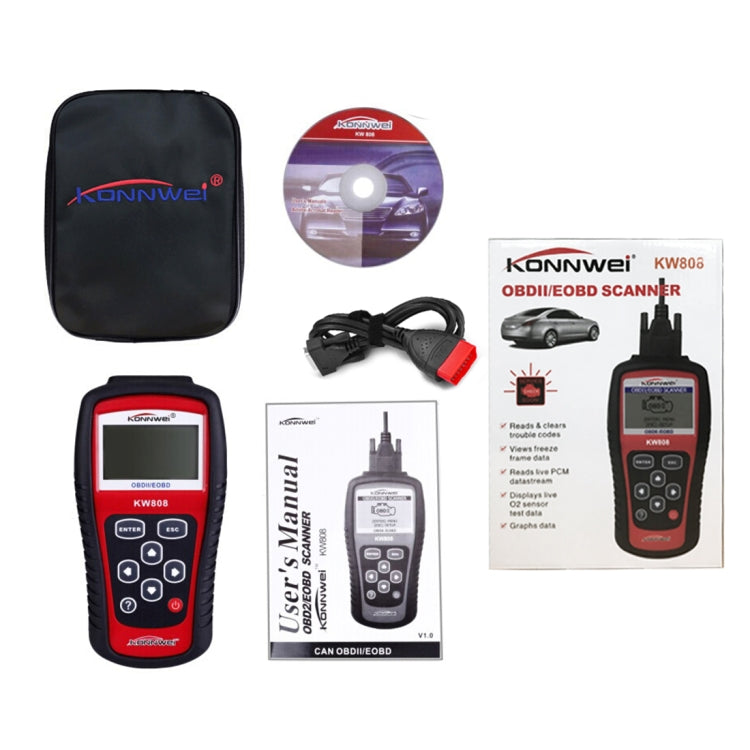 KONNWEI KW808  EOBD / OBDII Car Auto Diagnostic Scan Tools CAN Code Reader Scanner Auto Scan Adapter Scan Tool (Can Only Detect 12V Gasoline Car) - Code Readers & Scan Tools by KONNWEI | Online Shopping South Africa | PMC TechLife | Buy Now Pay Later Mobicred
