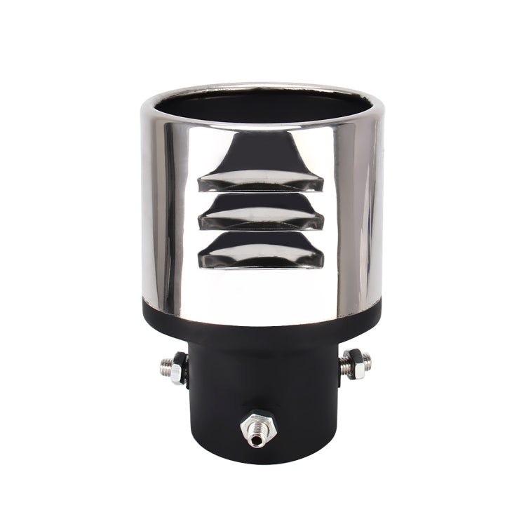 Universal Car Styling Stainless Steel Curved Bolt-on Exhaust Tail Muffler Tip Pipe with Mesh(Black) - Exhaust Pipes by PMC TechLife | Online Shopping South Africa | PMC TechLife | Buy Now Pay Later Mobicred