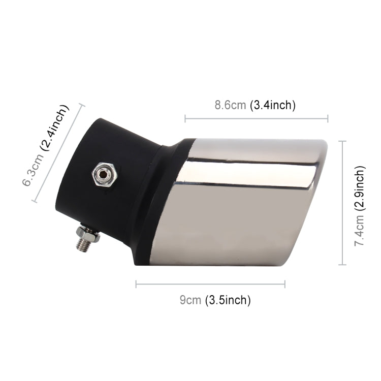 Universal Car Styling Stainless Steel Curved Bolt-on Exhaust Tail Muffler Tip Pipe with Mesh(Black) - Exhaust Pipes by PMC TechLife | Online Shopping South Africa | PMC TechLife | Buy Now Pay Later Mobicred