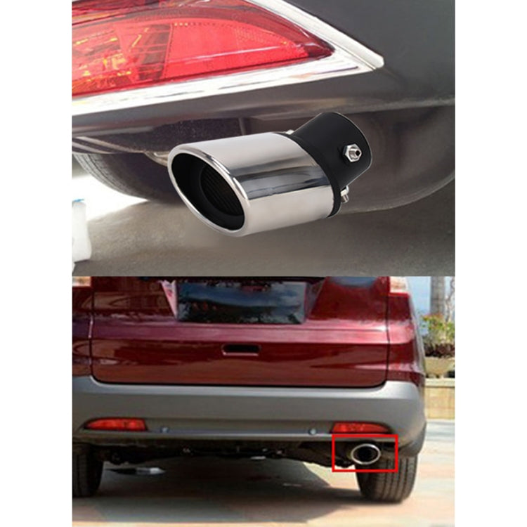 Universal Car Styling Stainless Steel Curved Bolt-on Exhaust Tail Muffler Tip Pipe with Mesh(Black) - Exhaust Pipes by PMC TechLife | Online Shopping South Africa | PMC TechLife | Buy Now Pay Later Mobicred