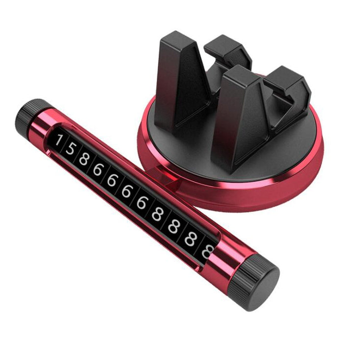 Multi-function Car Instrument Panel Mobile Phone Holder Temporary Parking Card(Red) - Car Holders by PMC TechLife | Online Shopping South Africa | PMC TechLife