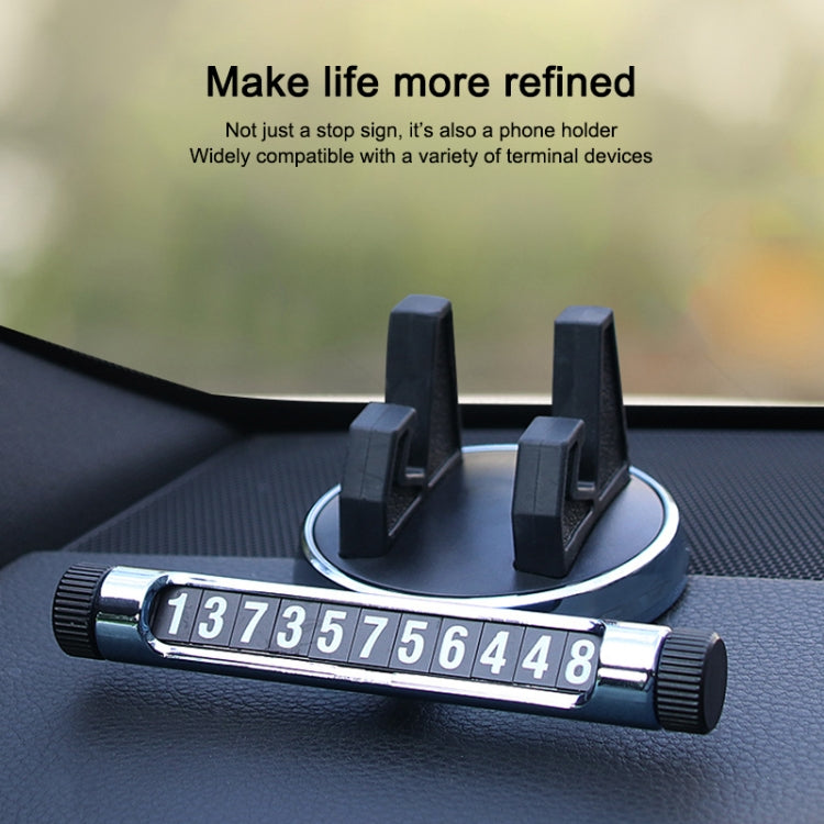 Multi-function Car Instrument Panel Mobile Phone Holder Temporary Parking Card(Silver) - Car Holders by PMC TechLife | Online Shopping South Africa | PMC TechLife