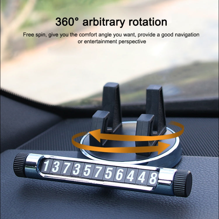 Multi-function Car Instrument Panel Mobile Phone Holder Temporary Parking Card(Silver) - Car Holders by PMC TechLife | Online Shopping South Africa | PMC TechLife