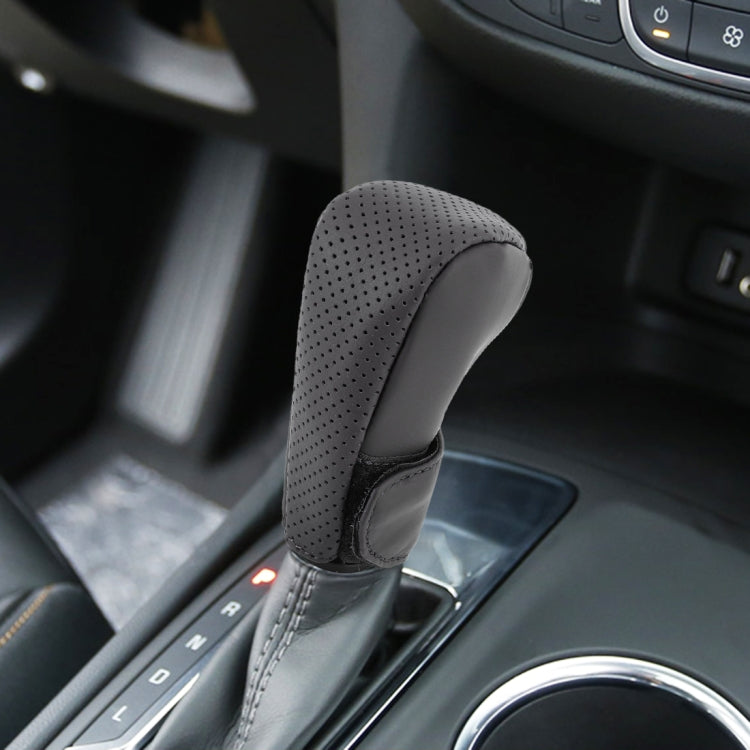 Universal Nonslip Breathable Genuine Leather Car Gear Shift Knob Cover(Black) - Shift Knob by PMC TechLife | Online Shopping South Africa | PMC TechLife | Buy Now Pay Later Mobicred