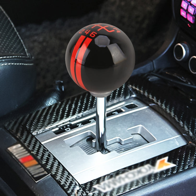 Universal Vehicle Ball Shape Modified Resin Shifter Manual 6-Speed Right-R Gear Shift Knob(Black Red) - free shipping - PMC TechLife - Order now!