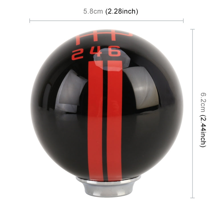 Universal Vehicle Ball Shape Modified Resin Shifter Manual 6-Speed Right-R Gear Shift Knob(Black Red) - free shipping - PMC TechLife - Order now!